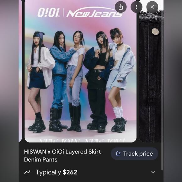 [NEW JEANS] X OIOI sz small layered skirt denim pants OI1C2MPL97BLA OFFICIAL MD - Picture 5 of 16